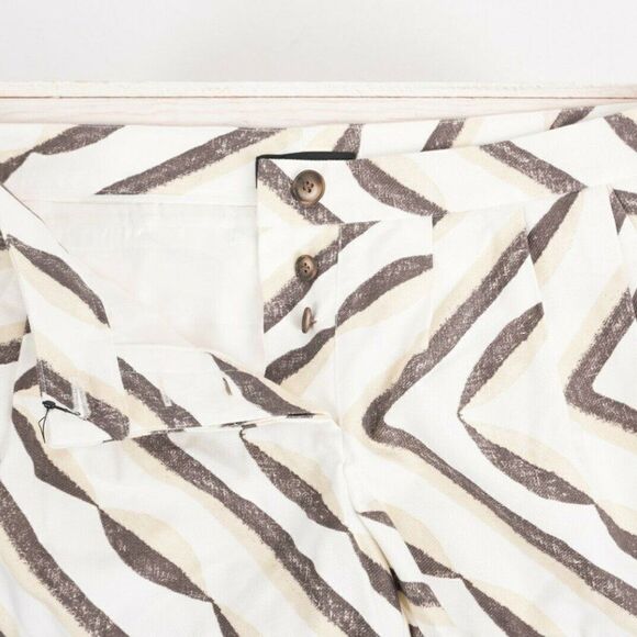 Thakoon Women's Shorts Sz 10 Tan Brown Beige Zig - Picture 4 of 8